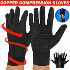Copper Compression Arthritis Gloves Hand Wrist Support Brace Joint Pain Relief
