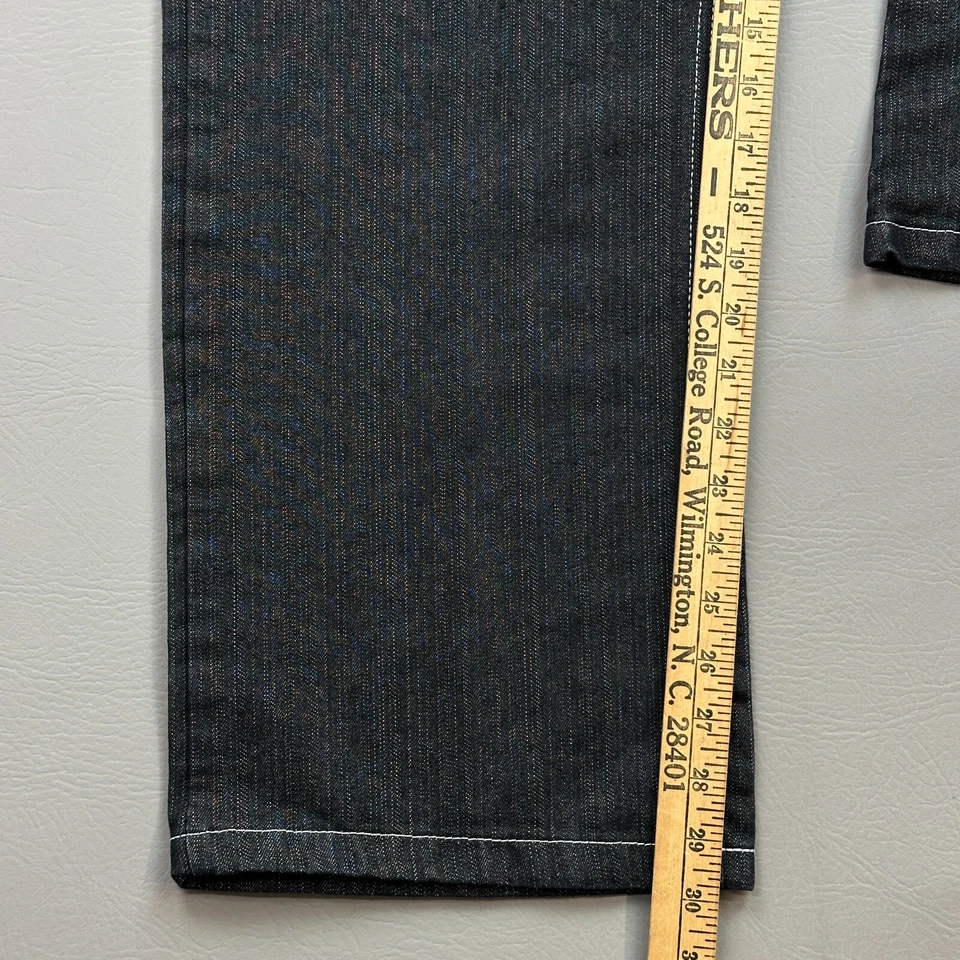 Vintage Chams Jeans Mens 38 36x30 Dark Denim Baggy Hip Hop Embroidered Y2K - Image 4 of 4