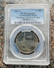 DDR 5 Mark 1989 A Mühlhausen Marienkirche Stempelglanz PCGS MS UNC DETAIL