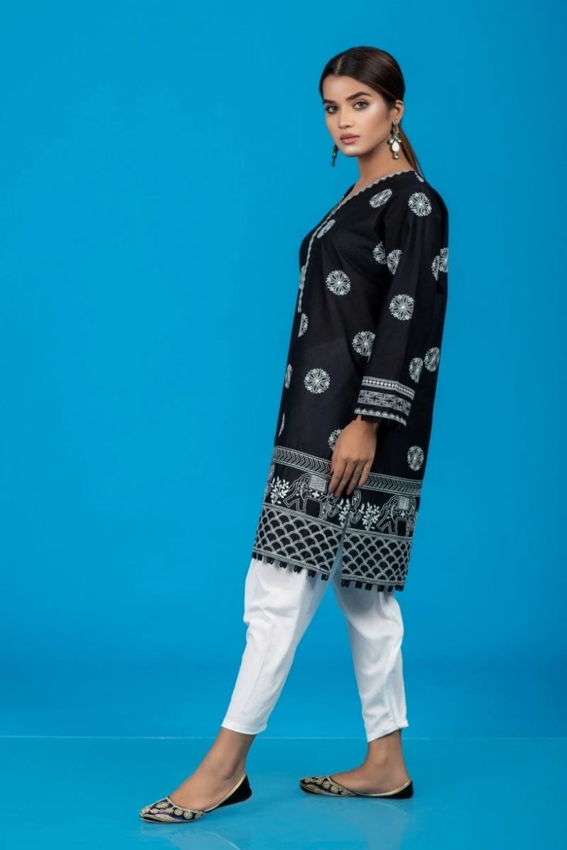 Anum Jung Pakistani Designer Casual Kurti Black