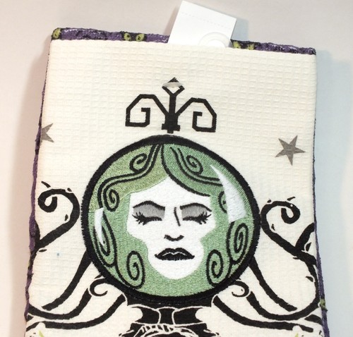 Disney Parks Kitchen Tea Towels 2 Pack Haunted Mansion Madame Leota Wallpaper - Picture 2 of 12