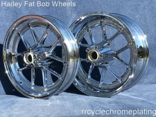 Harley Davidson Chrome DYNA FAT BOB FATBOB FXFB Wheels 18-21 Exchange Program
