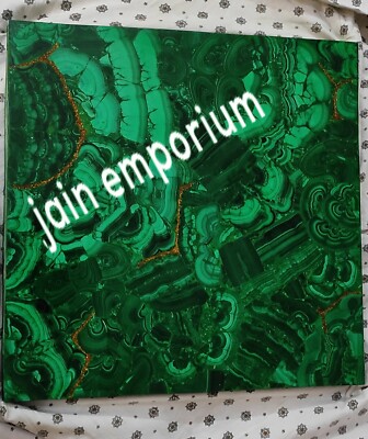 18'' Marble Table Top Coffee center Inlay green malachite Home Decor antique j21