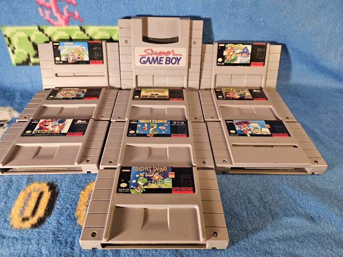 Snes Mario Games Lot Of 10 **Yoshi's Island, All-Stars +World, Super 