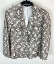 Expess Sz 10 Brown White Three Button Patterned Blazer