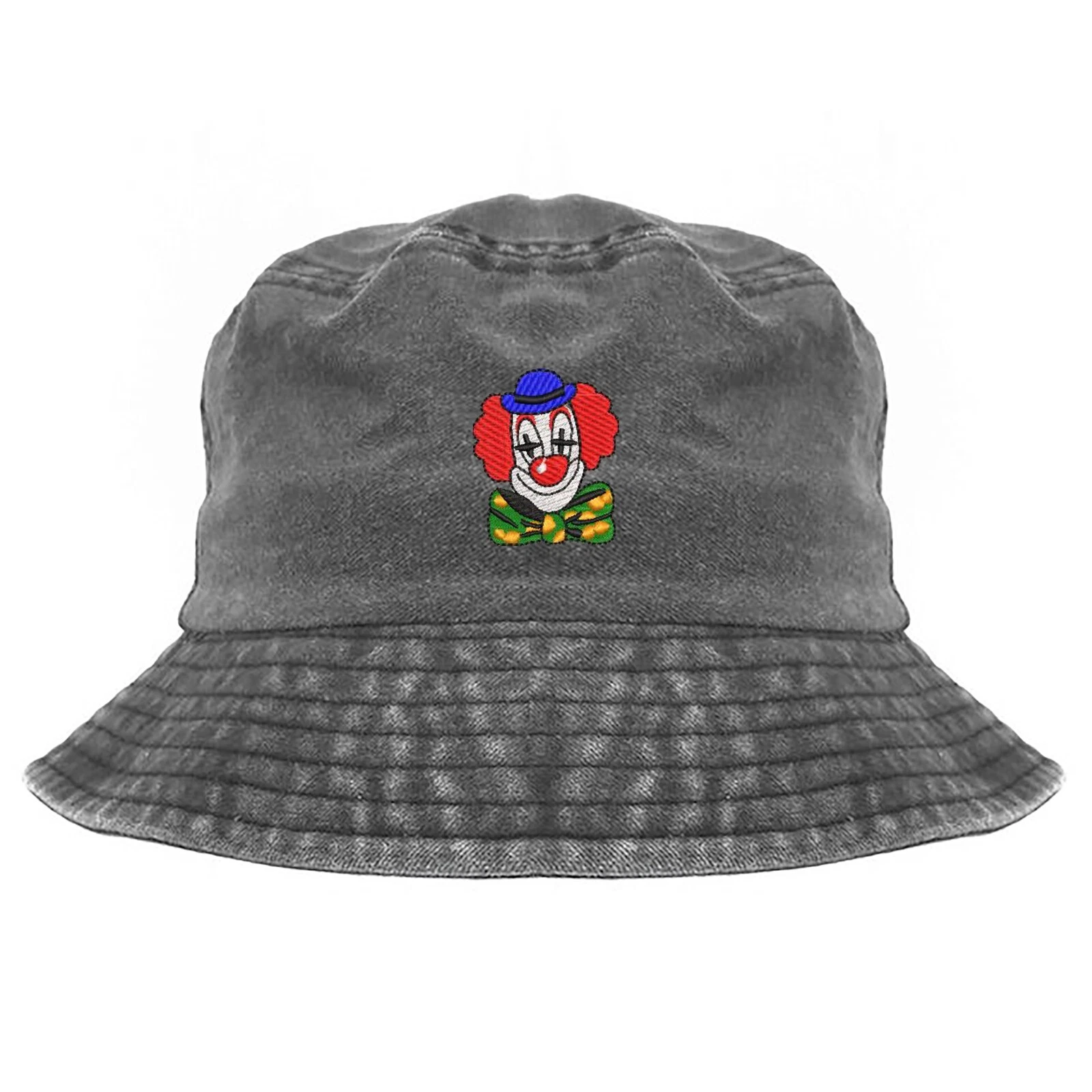 Circus clown embroidered bucket hat