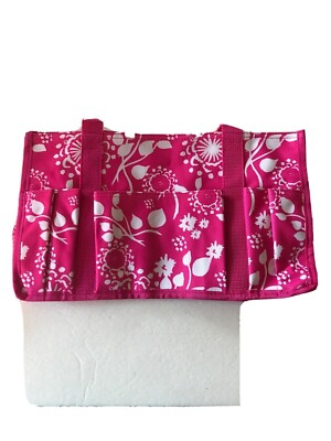 Thirty one Tote Bag organize Keep It Caddy Pink Floral Brushstrokes
