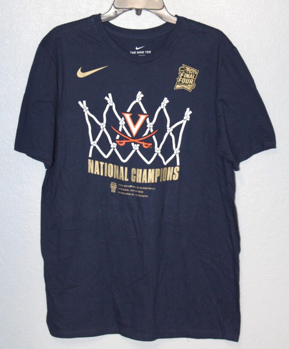 Virginia Cavaliers Shirt Mens Large Blue Nike 2019 NCAA National
