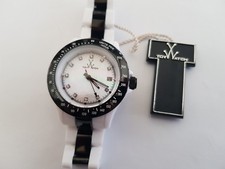 ToyWatch Mother of Pearl Diamante White Black Ladies Watch New With Tags