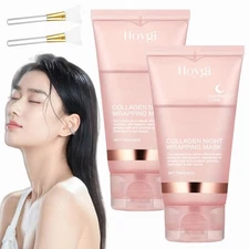 2x Collagen Night Wrapping Mask Overnight Peel-Off Mask Facial Moisturizing Mask
