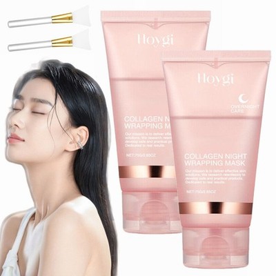 2x Collagen Night Wrapping Mask Overnight Peel-Off Mask Facial Moisturizing Mask