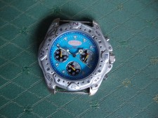 Grosse montre chronométre chromée -TIME FORCE- ronde lunette fixe
