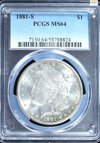 1881-S Morgan Silver Dollar PCGS MS64 San Francisco Mint $1 🔥 Brilliant