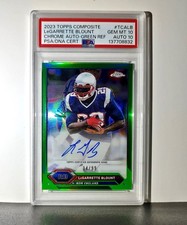 LeGarrette Blount 2023 Topps Chrome #TCA-LB Green Refractor 14/99 PSA 10 Auto 10