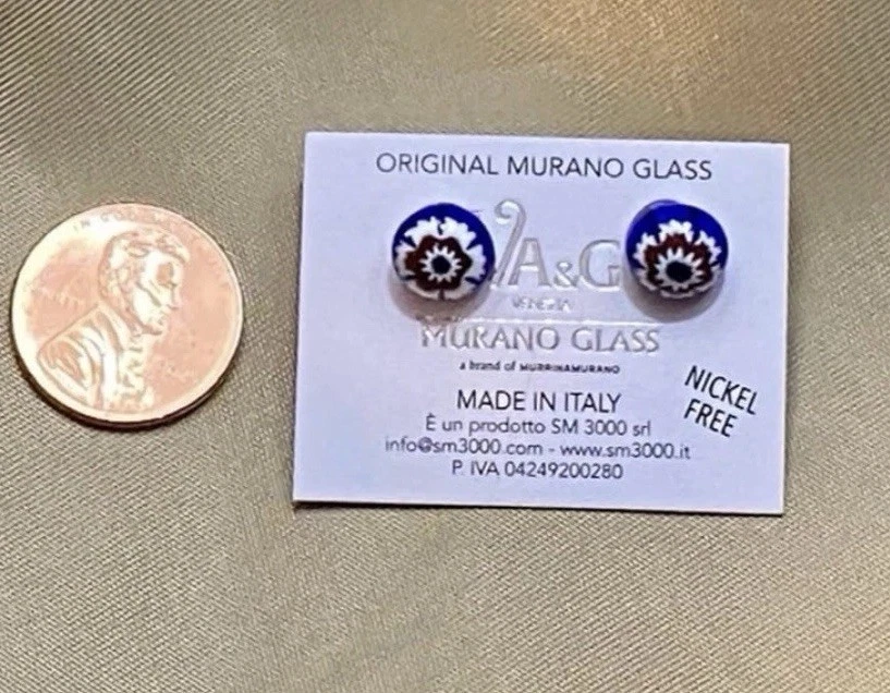 NEW Original Murano Glass Stud Earrings - Image 3 of 4