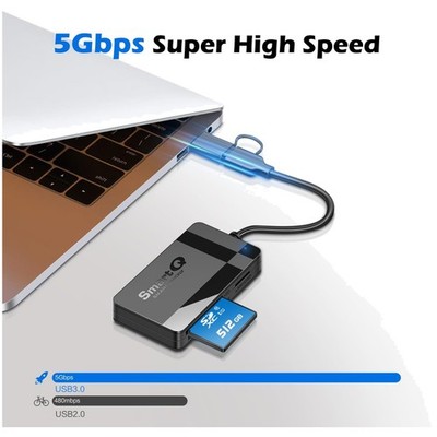 Portable 4-in-1 Memory Card Reader