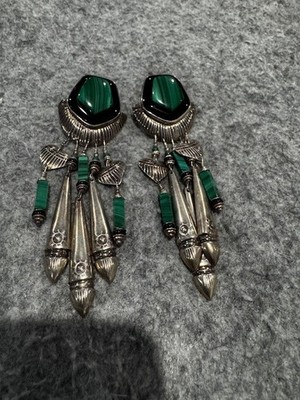 Tabra SIGNED 925 Sterling Malachite and Onyx
