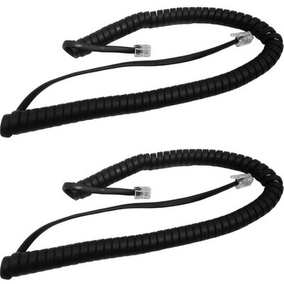 NEW 9 Foot Black Handset Curly Cord for Yealink SIP Phone All Models (2-Pack)