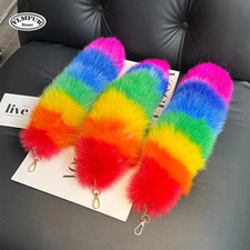 40Cm Real Fox Fur Tail Large Long Natural Fur Tail Keychain Pendant Cosplay Tail