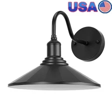 Gooseneck Barn Light Outdoor Wall Fixture Waterproof Cast Iron E26 Socket New