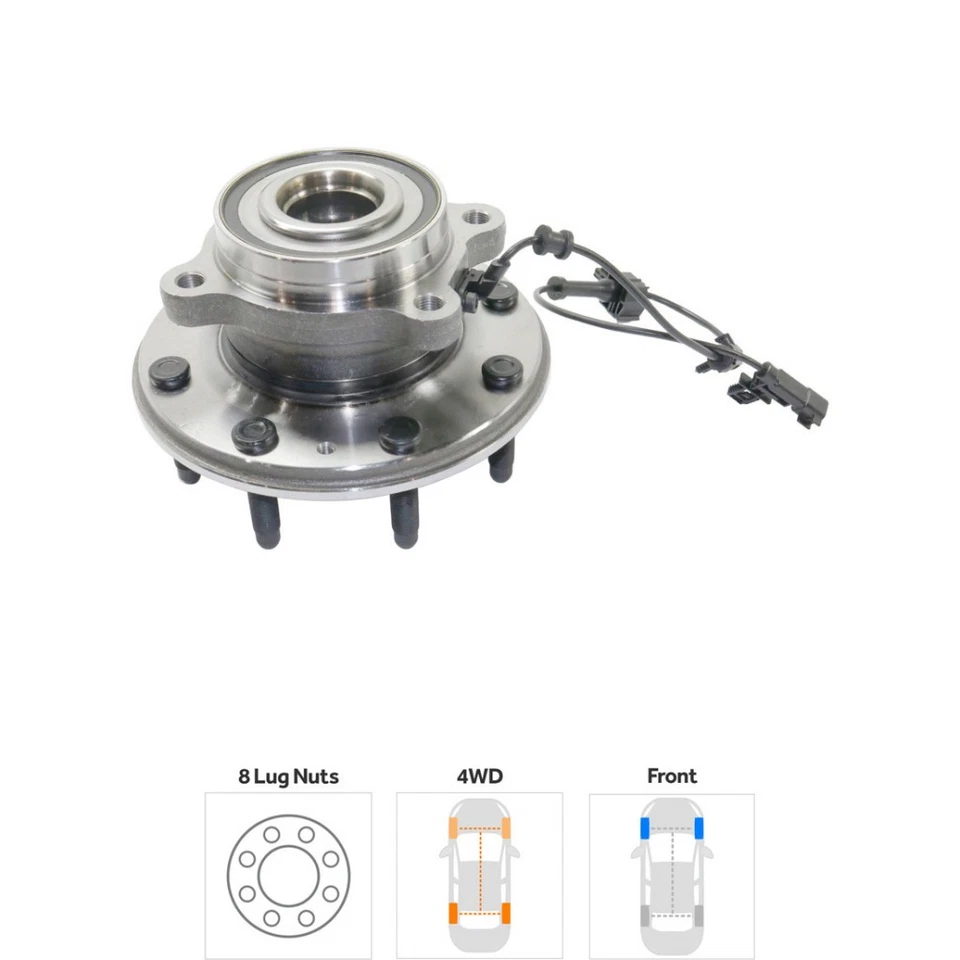 Rolamento de cubo de roda 2011-2018 motorista ou passageiro lateral GMC Sierra 2500 HD - Imagem 2 de 4