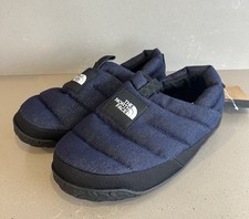 NEW The North Face Men's Nuptse Mule Slippers Shoes Dark Denim TNF Black Size 10