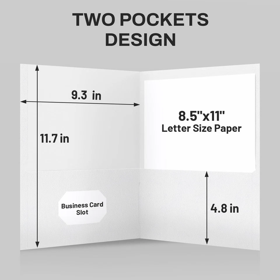 White Folders With Pockets Paper File Folder Letter Size School 25 Pack Box - Image 4 of 4