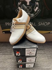 Footjoy Premiere Golf Shoes - White/Brown - Various Sizes