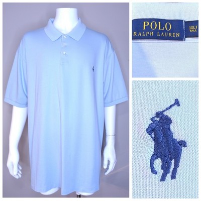 POLO RALPH LAUREN 3XLT Light Blue NAVY PONY XXXL 3XL BIG & TALL MENS Shirt RL