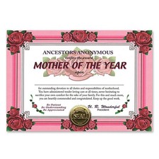 Mother Of The Year Certificate Greeting - 1pc