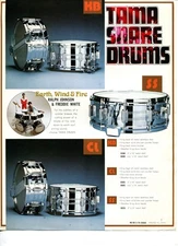 Vintage TAMA SNARE DRUMS KB CL SS ~ Catalog Advertisement Brochure