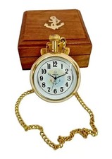 Vintage Nautical Brass American Elgin Look Pocket Watch Collectible Antique 2"