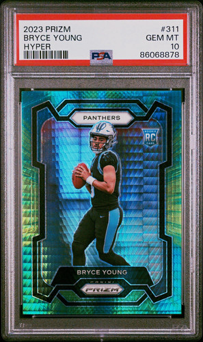 Panini 2023 Prizm Rookies Bryce Young #311 Hyper Prizm RC PSA 10🔥🔥🔥115/175