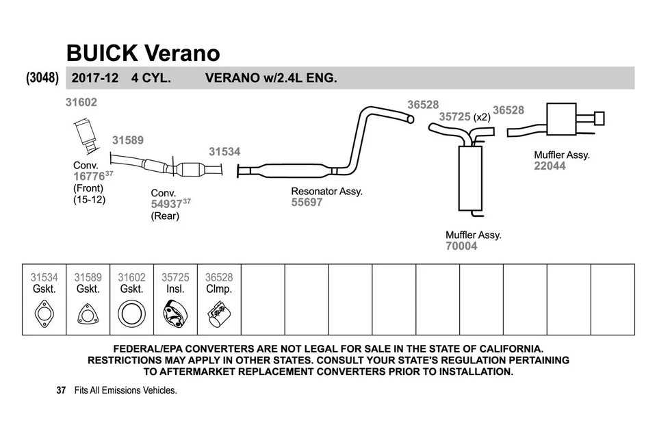 For Chevy Camaro 98-99 Exhaust Pipe Flange Gasket High Temperature Graphite w Foto 2 de 4