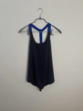 90 Degrees Reflex Womens Medium Black Blue Racerback Loose Tank Top Workout Q5