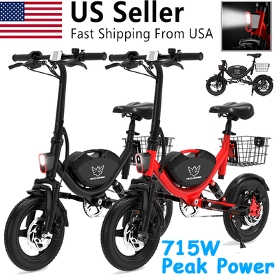 #ad 14quot; Folding Electric Bike 500W Motor 22MPH 35 Miles Range for Adults 330LBS Load $329.00