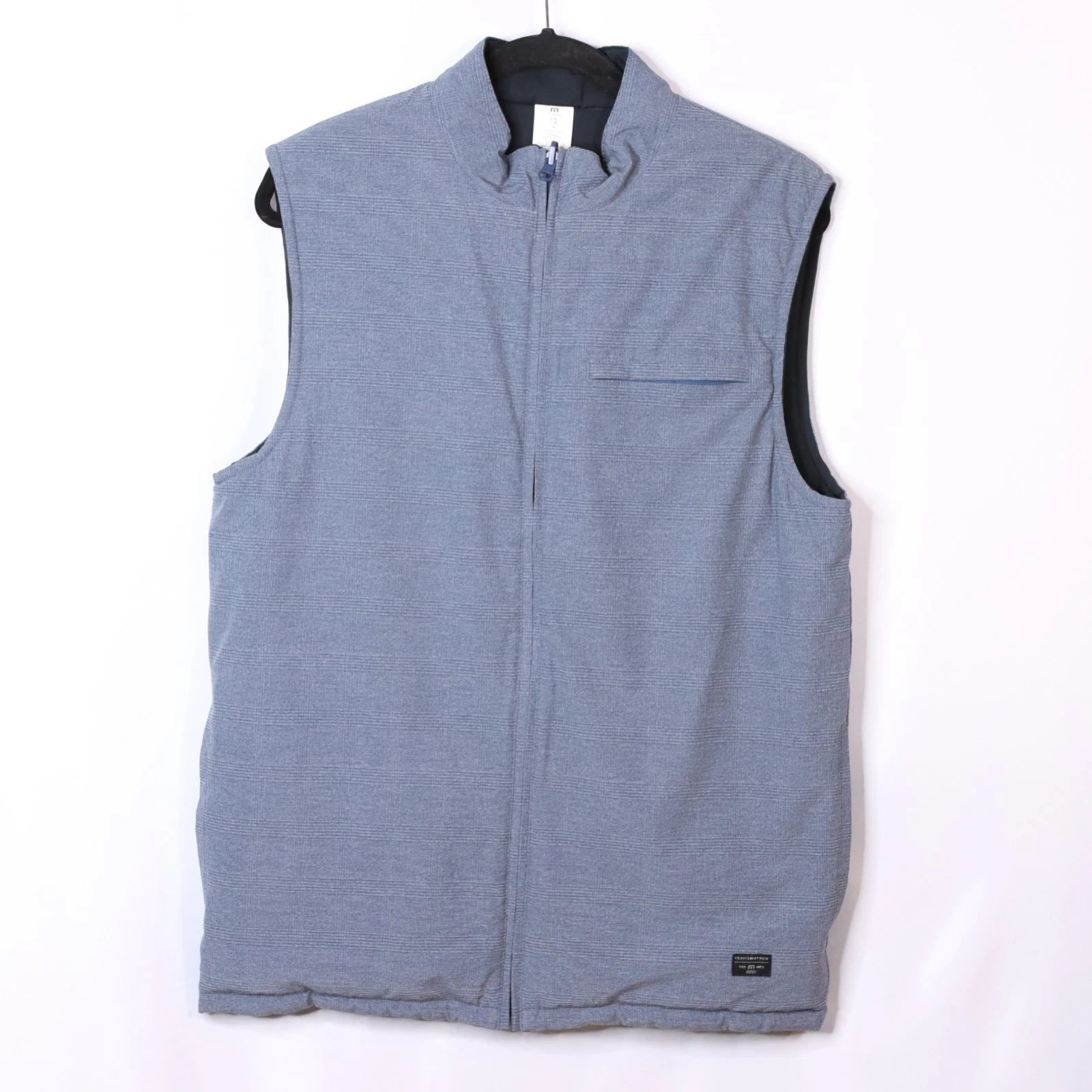 Travis Matthew Vest Medium Reversible Gray Black Insulated Zip Pockets