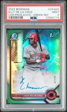 2022 Bowman Chrome Prospect Auto Green Refractor Elly De La Cruz /99 PSA 9