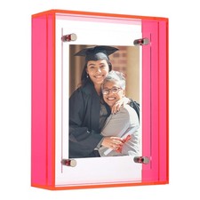 3x4 Inch Acrylic Picture Frame for Office Home Fluorescent Red