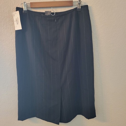 Set completo gonna Kasper Petite 12P vintage anni 90 nero gessato carriera - Foto 7 di 8