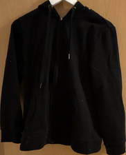 Herren Hoodie schwarz Gr. S Zip-Up Kapuze mit...
