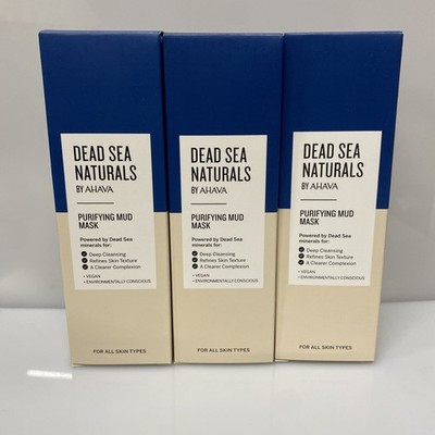 3X AHAVA Dead Sea Naturals Purifying Mud Mask For All Skin Types 3.4 Fl Oz