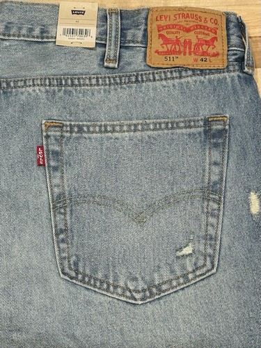 Men's Distressed Denim Shorts - Ripped Light Blue Jean Shorts With Holes, Casual Summer Shorts (Size 42)