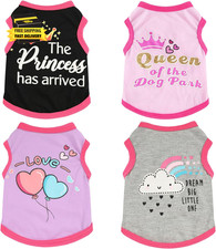 4 Pieces Chihuahua Clothes Dog Clothes for Small Dogs Girl Puppy Shirts for York