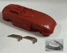 '60s Harvey Indy 500 Red Plastic HO Body and 2x Chrome Utrim Glass Tjet - NEW