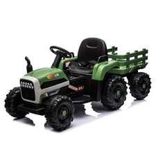 24V Kids Electric Ride-On Tractor w/Trailer  Parent Remote, LED Lights