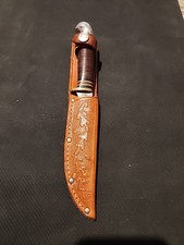Western L 48 ABG Fixed Blade Knife Acorn Sheath Old Vintage Antique Boulder CO