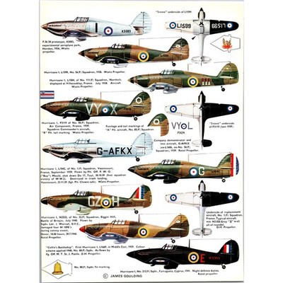 Collie's Battleship First Hurricane I L1669 1969 Aircraft Warplane Print SV27-3