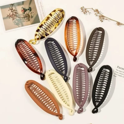 Long Banana Clips for Thick Thin Hair, Round Lay Down for Women Matte/ponytail - Image 1 of 4