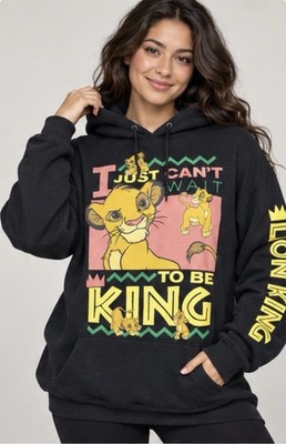 Disney Lion King Hoodie Adult XL Black Simba I Just Cant Wait To Be King
